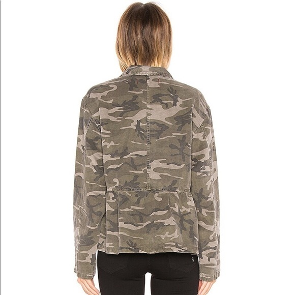 AMO Cropped Rosie Jacket Camo Peplum Linen Tencel M - Picture 3 of 13